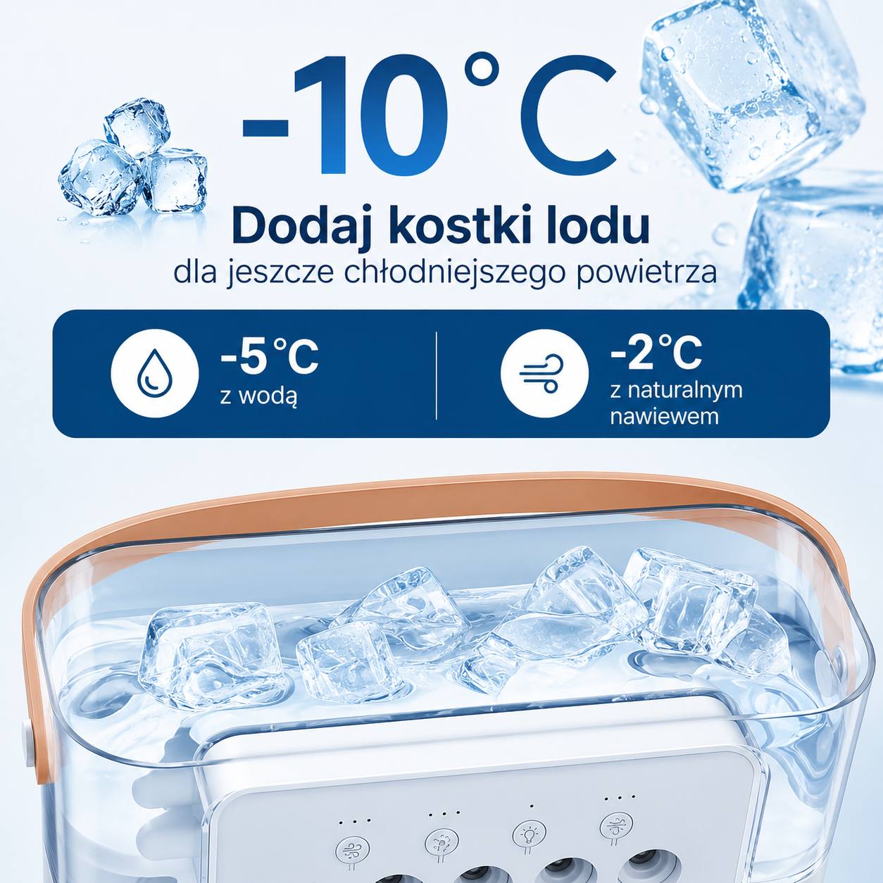 Wentylator 3w1 z Nawilżaczem i Podświetleniem LED — Chłodź się w stylu!